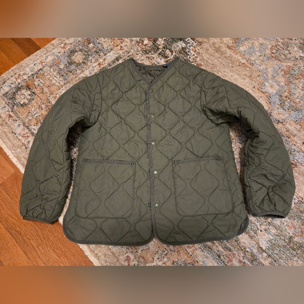 Uniqlo Olive Green Pufftech Jacket Kids 13 Woman Small Petite
